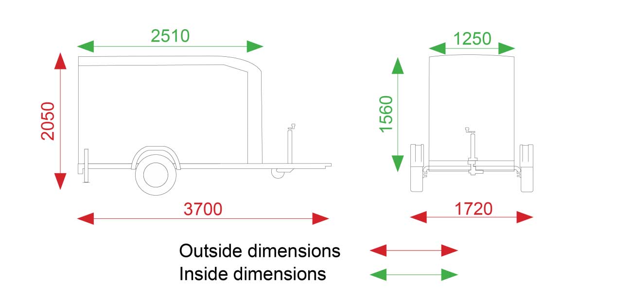 Debon Roadster C255 Single Axle Box Van Trailer