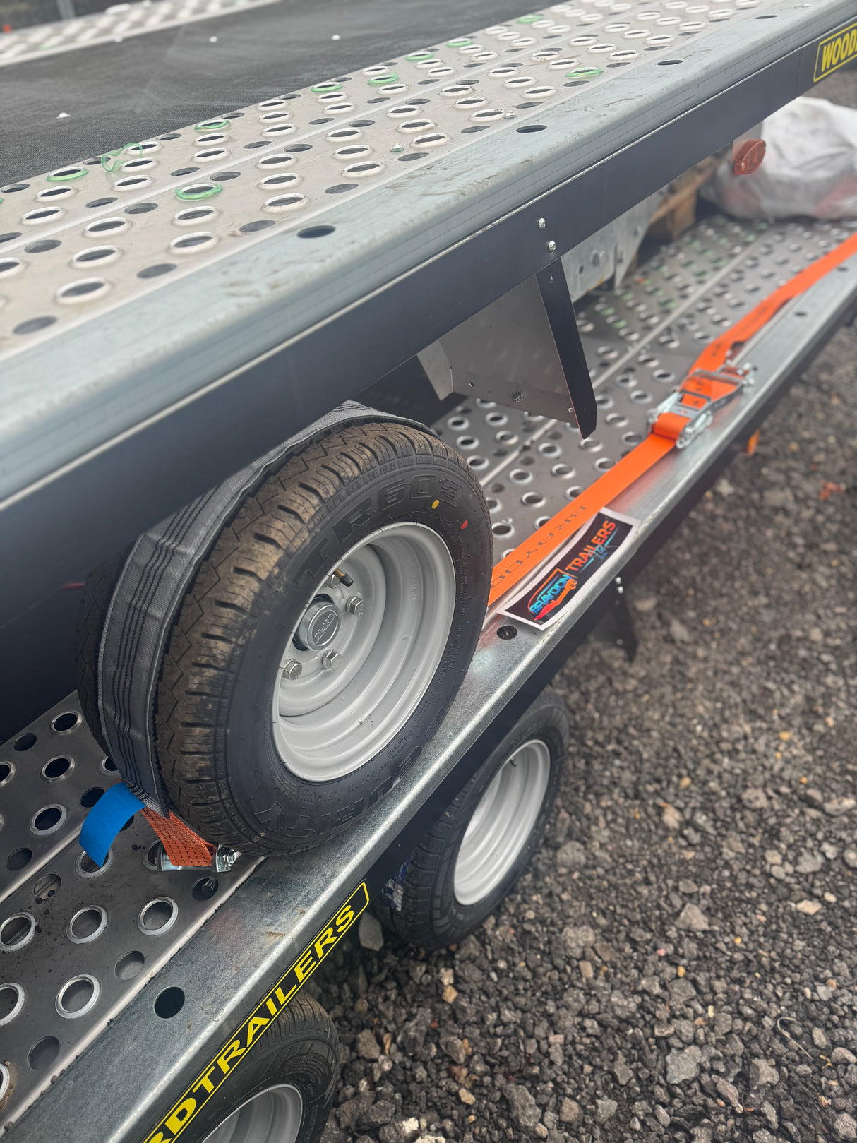 Sleeved Over Wheel Ratchet Strap With Swivel Hooks 3.5M x 50mm Straps