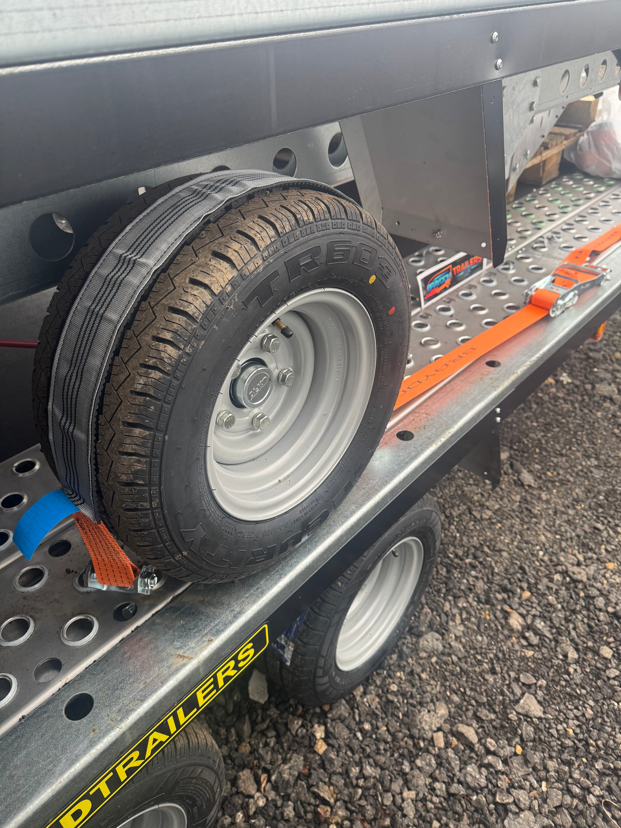 Sleeved Over Wheel Ratchet Strap With Swivel Hooks 3.5M x 50mm Straps