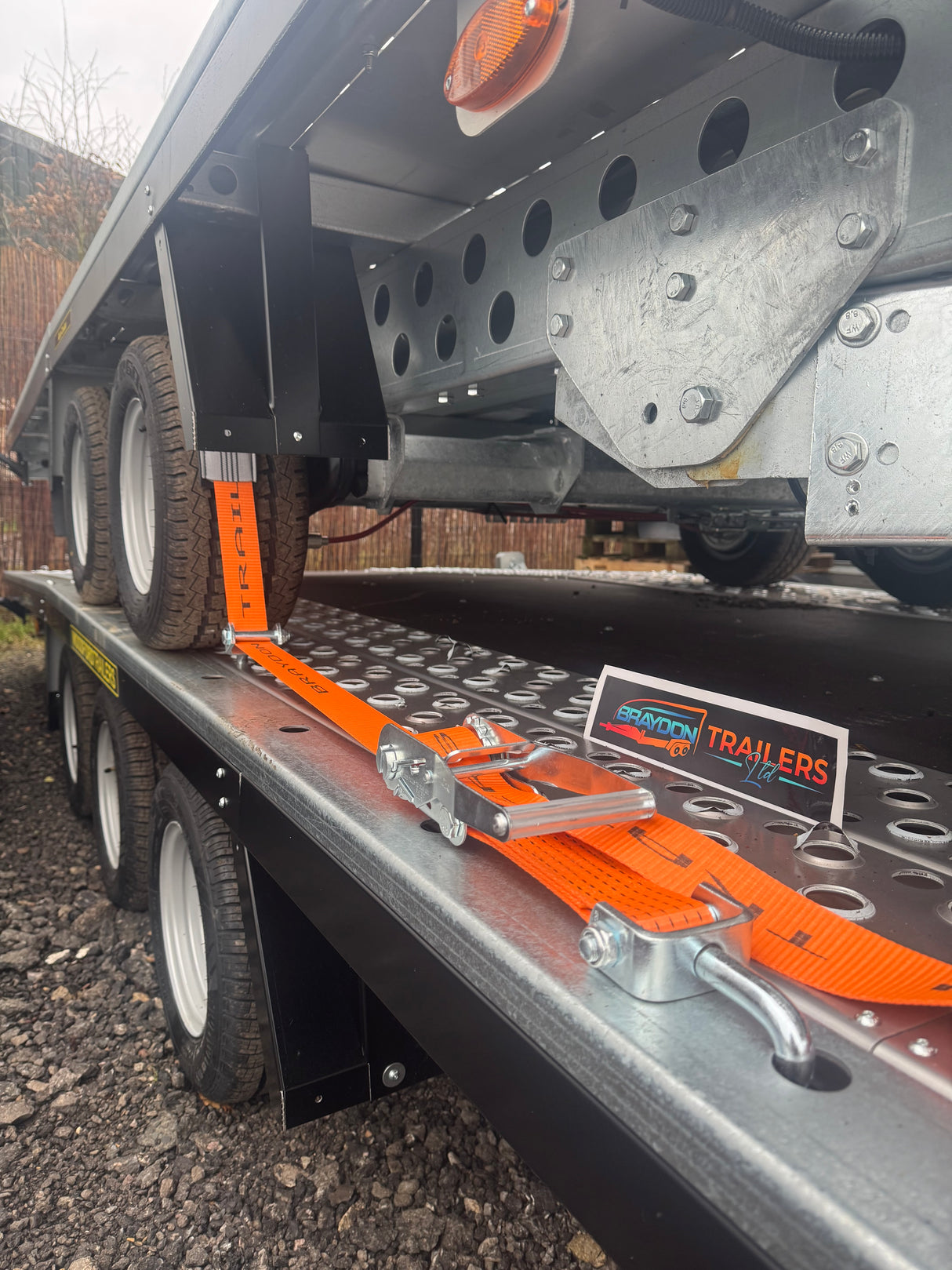 Sleeved Over Wheel Ratchet Strap With Swivel Hooks 3.5M x 50mm Straps