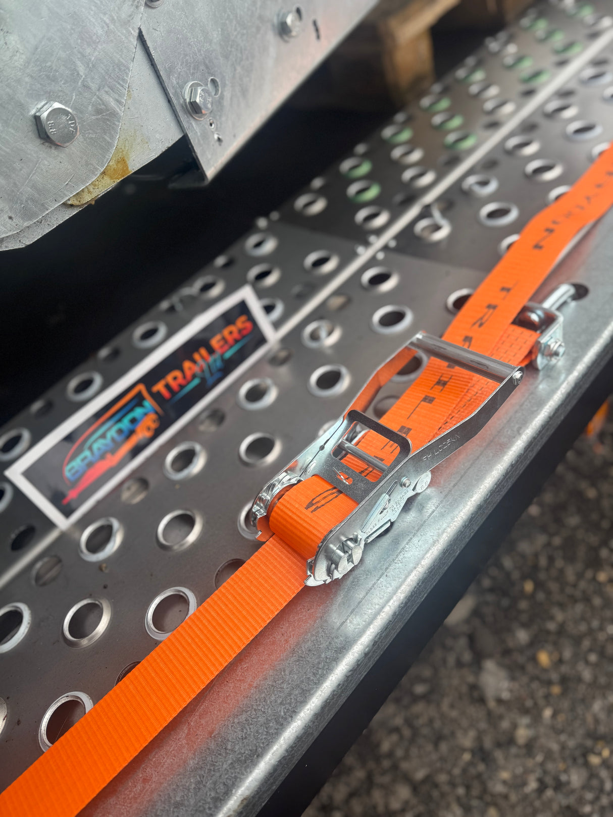 Sleeved Over Wheel Ratchet Strap With Swivel Hooks 3.5M x 50mm Straps